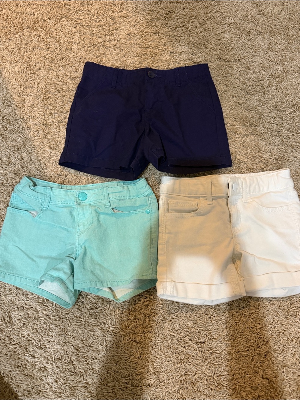 Gymboree Girls' Shorts Trio - Navy, Mint, White